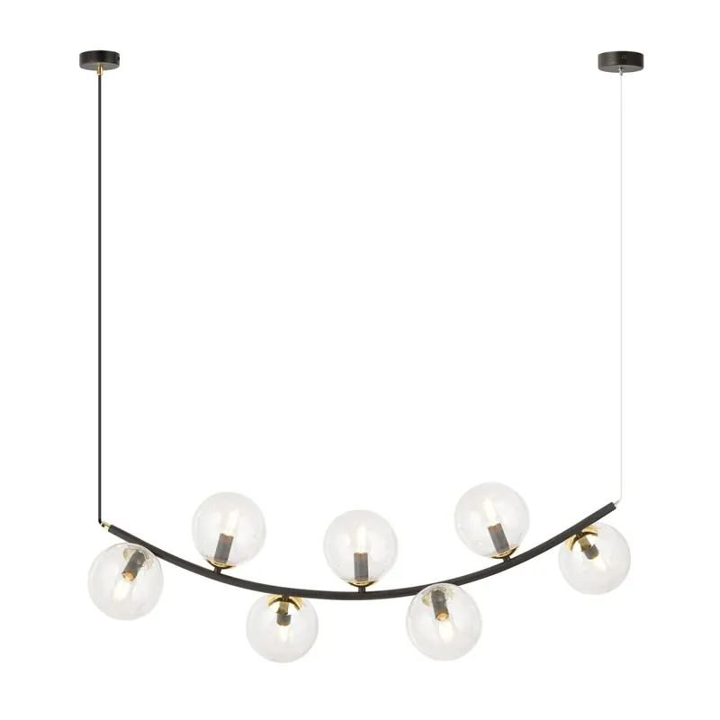 Hängelampe Glas Metall L: 95 cm H: max. 100 cm 7x E14 Sonderangebot
