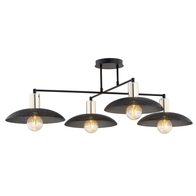 Sonderangebot Deckenlampe groß 100 cm lang in Schwarz Gold 4x E27 Metall