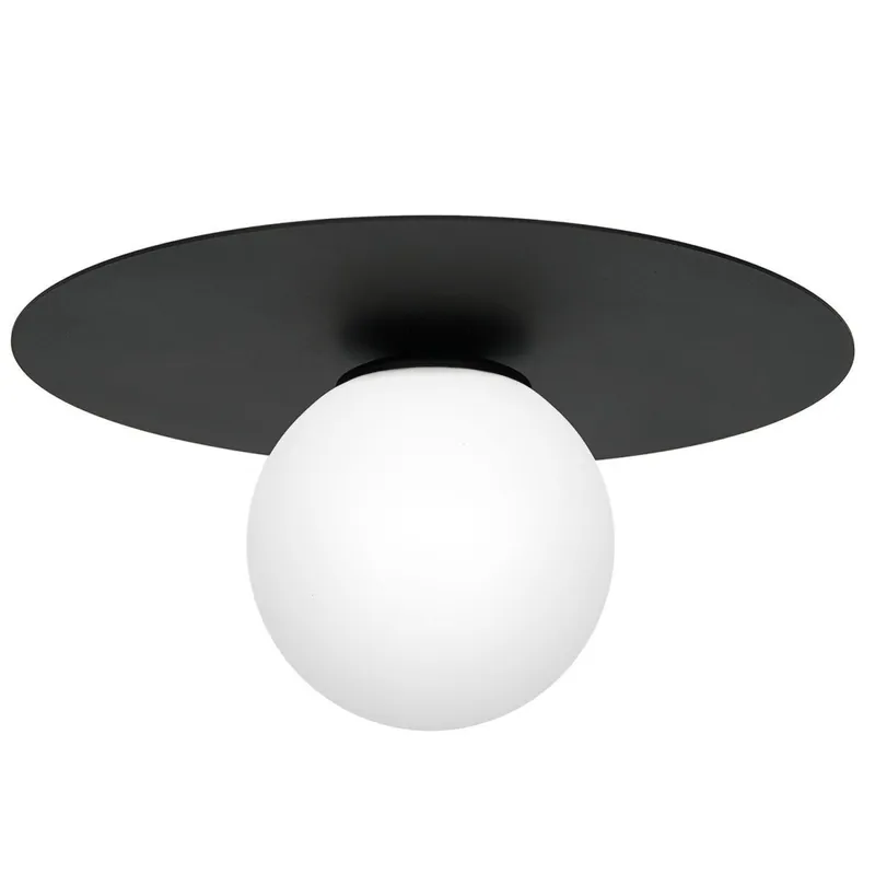 Jetzt Bestellen Deckenleuchte Glas Metall Schwarz Ø35 cm rund blendarm