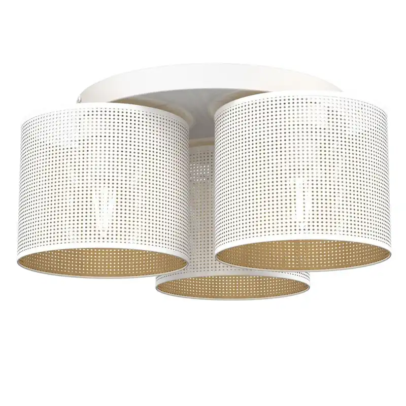 Deckenlampe Metall Ø45 cm rund E27 Loft in Weiß Gold Nur Heute