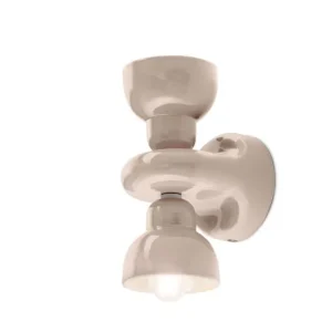 Wandlampe Keramik Up Down H: 25,5 cm Sandgrau E14 Heißes Angebot