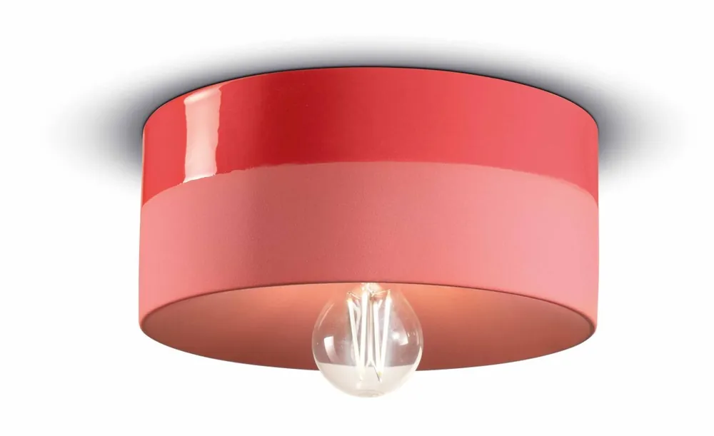 Deckenlampe Keramik E27 rund Ø 25 cm Koralle ENRICO Schneller Versand