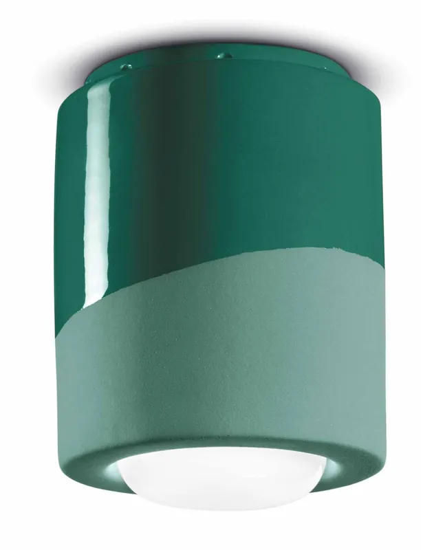 Bestpreis Deckenspot Aufputz Keramik E27 rund Ø 12,5 cm Grün