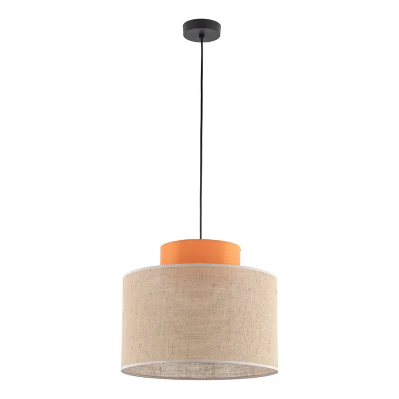 Direktkauf Hängeleuchte rund E27 Ø 38 cm H: max. 170 cm Jute Stoff