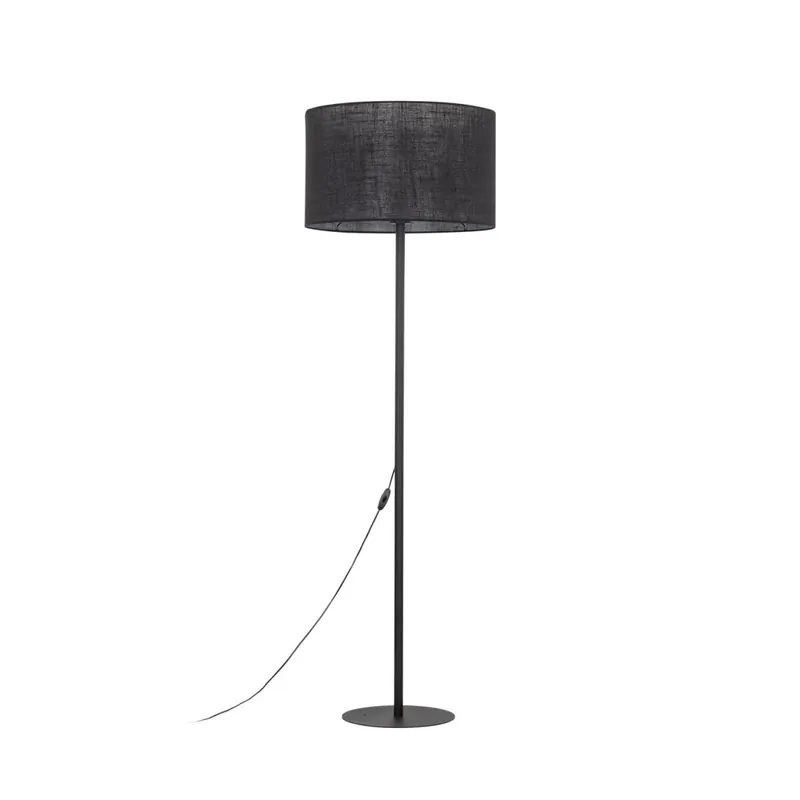 Stehleuchte Schwarz 160 cm Ø 50 cm Metall Stoff E27 Sale