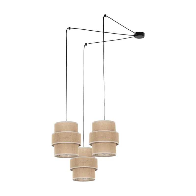 Flexible Pendelleuchte Jute B: max. 4 m H: max. 2,1 m 3x E27 Solange Der Vorrat Reicht