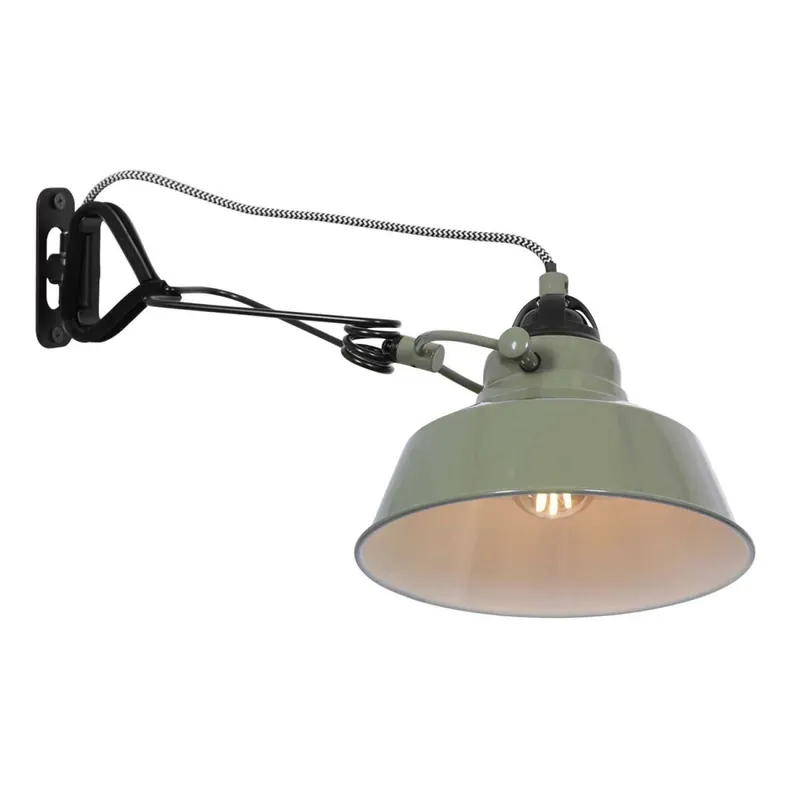 Nur Heute Wandstrahler mit Stecker Grün Weiß T:36 cm E27 flexibel