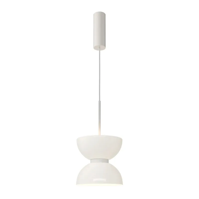 Preisknaller LED Hängelampe Metall Glas D: 22 cm H: max. 350 cm Weiß