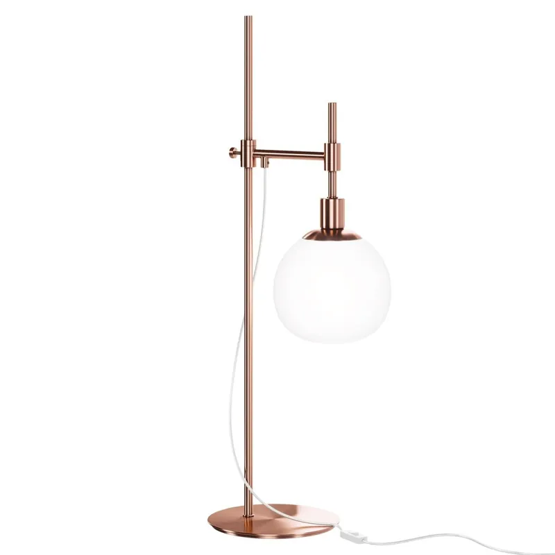 Tischlampe Metall Glas 65 cm hoch in Messing Weiß E14 Jetzt Bestellen