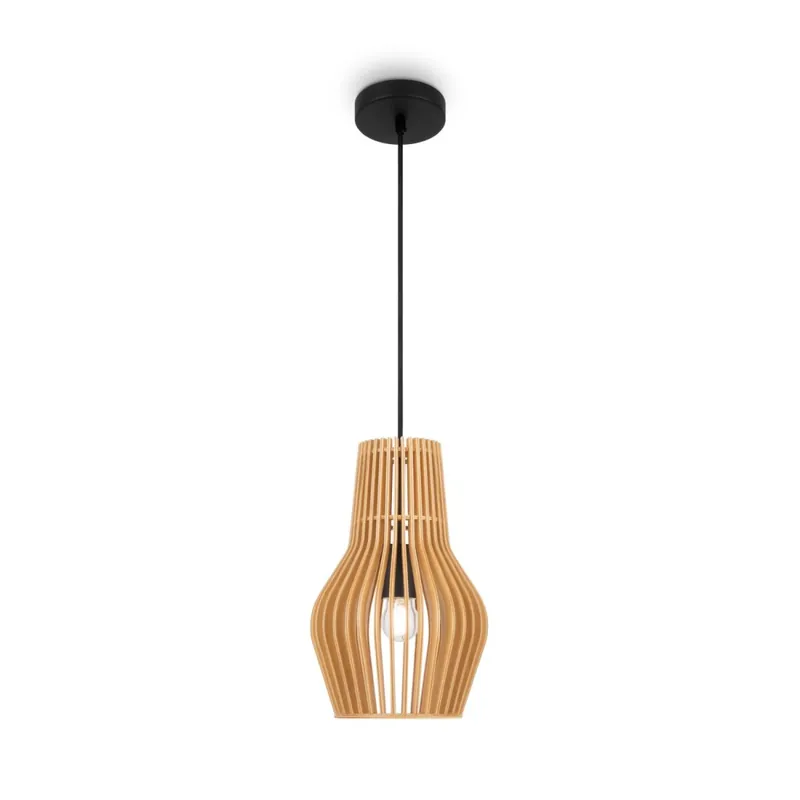 Letzte Chance Hängelampe Metall Holz D: 20 cm H: max. 333,5 cm E27