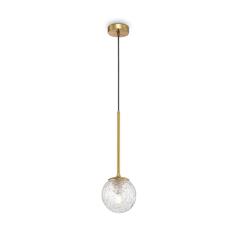 Aktuell Hängelampe Glas Metall E27 Ø 15 cm rund H: max. 150 cm
