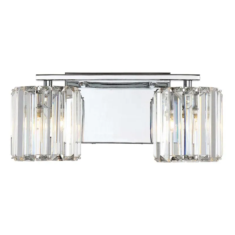 Badezimmerleuchte Kristall 34,3 cm breit IP44 mit 2x LED G9 Preiswert