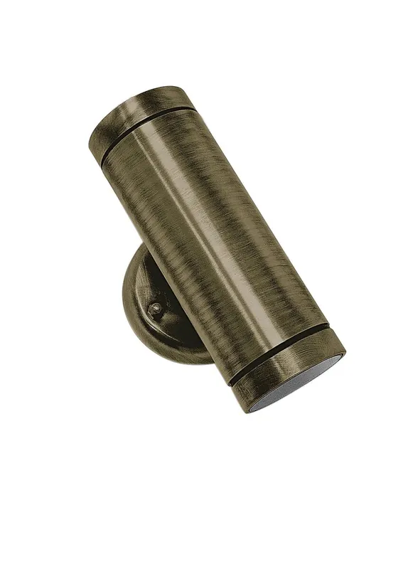 Billig Up Down Leuchte außen Wand Messing Glas GU10 IP44 H: 16,5 cm