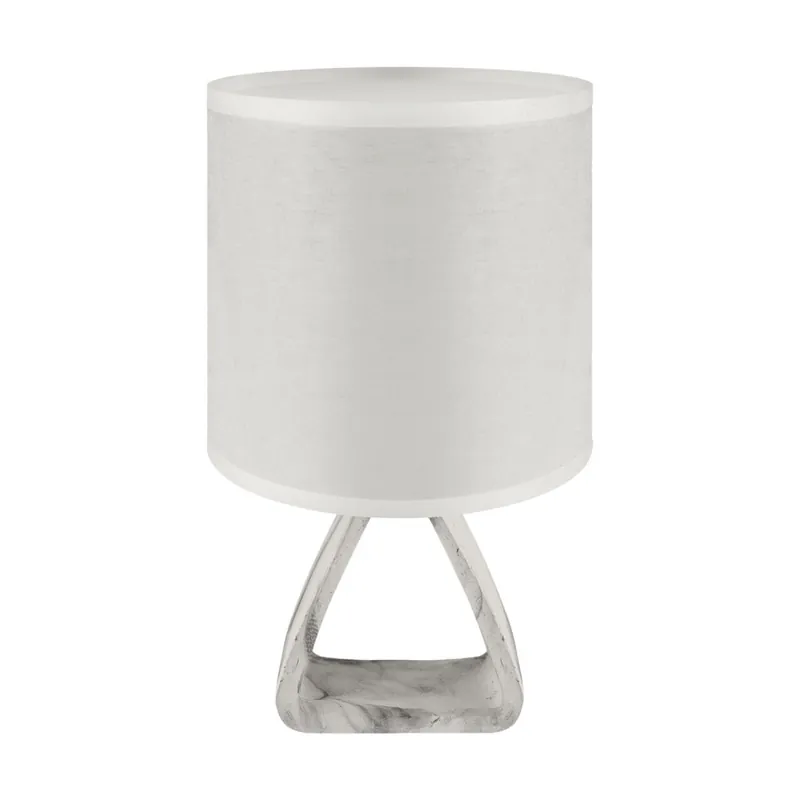 Tischlampe Stoff Keramik 27 cm hoch Grau Weiß E14 Nur Heute
