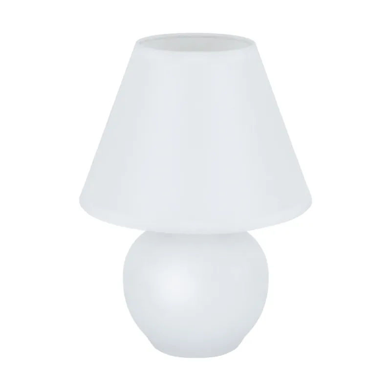 Top-Angebot Tischlampe Keramik Stoff 24 cm hoch Weiß E14