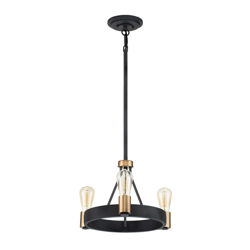 Kronleuchter rund D: 42,2 cm H: max. 117,5 cm Metall 3x E27 Sofort Bestellen