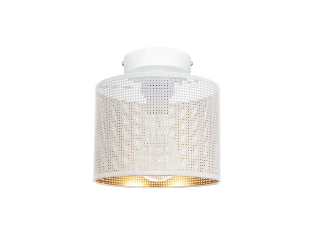 Direkt Vom Hersteller Runde Deckenlampe Metall E27 Ø20 cm in Weiß Gold
