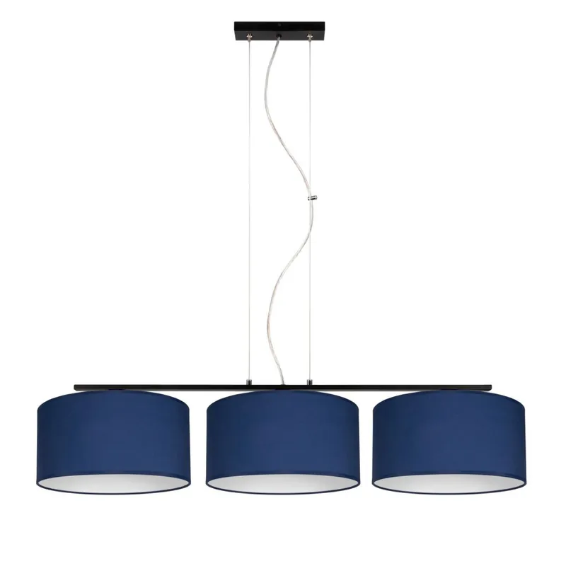 Blendarme Hängelampe Stoff Schwarz Blau E27 L:100 cm Abverkauf
