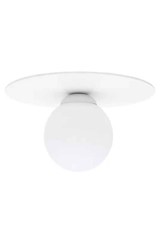 Meistverkauft Weiße Deckenlampe Glas Metall E27 rund Ø20 cm blendarm
