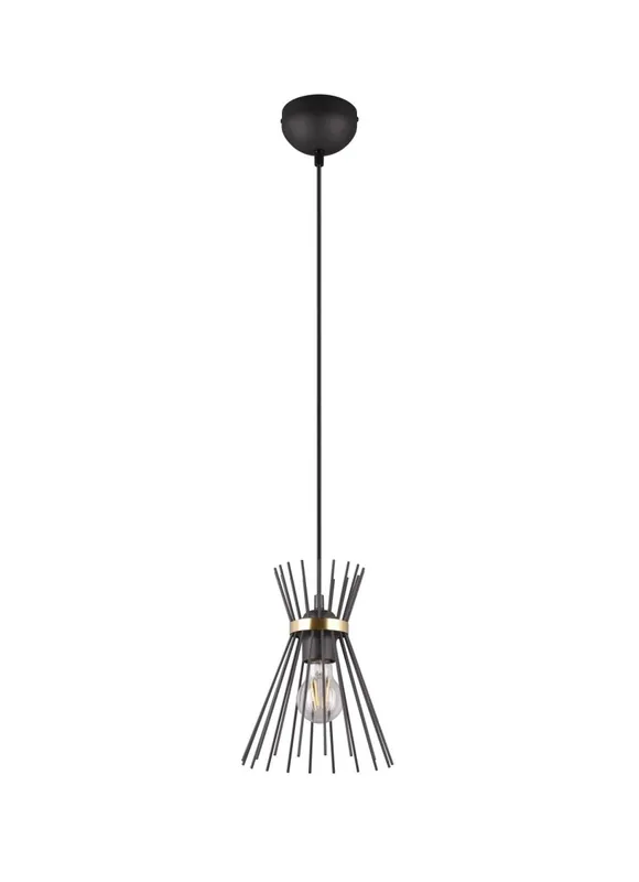 Dekorative Pendelleuchte Schwarz Gold E27 Ø20 cm rund Bestseller