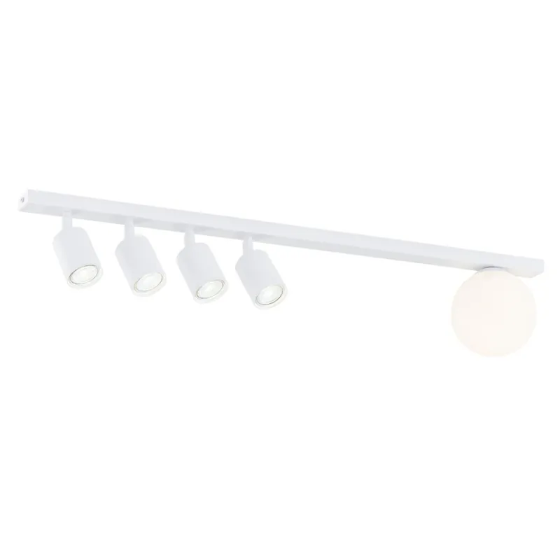 Solange Der Vorrat Reicht Deckenstrahler Weiß 90 cm lang 4x GU10 + E14 Metall Glas