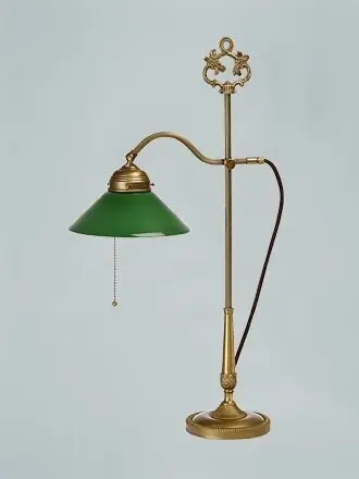 Neu Verstellbare Bankerleuchte Glas Messing E27 63 cm Grün