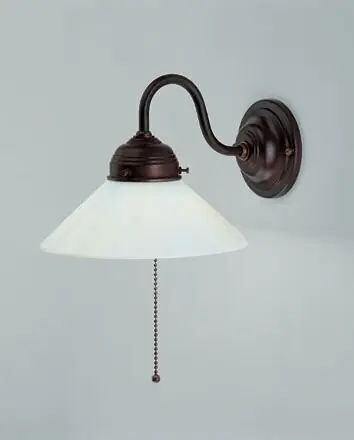 Wandlampe Antik Messing Glas Zugschalter E27 Jugendstil Billig