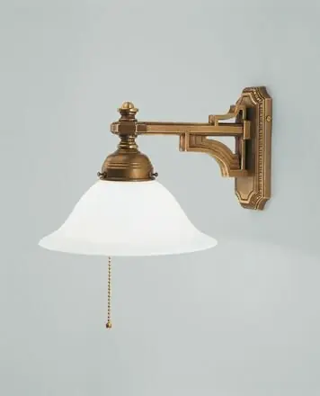 Neuheit Blendarme Wandlampe Messing Glas E27 Zugschalter