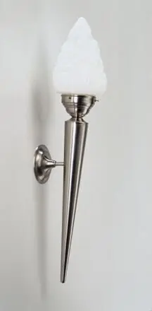 Dekorative Wandlampe Messing in Nickel Glas E27 H:65 cm Saisonangebot