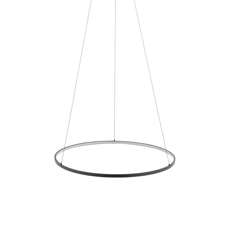 Saisonangebot LED Hängeleuchte Ring Ø 60 cm Schwarz 2700 K 660 lm Metall