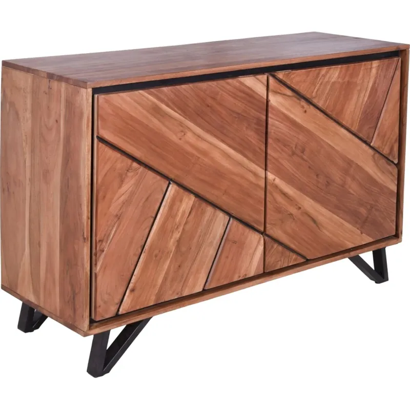 Sideboard Holz Metall 120cm breit Akazie Modern MONRO Finale Aktion