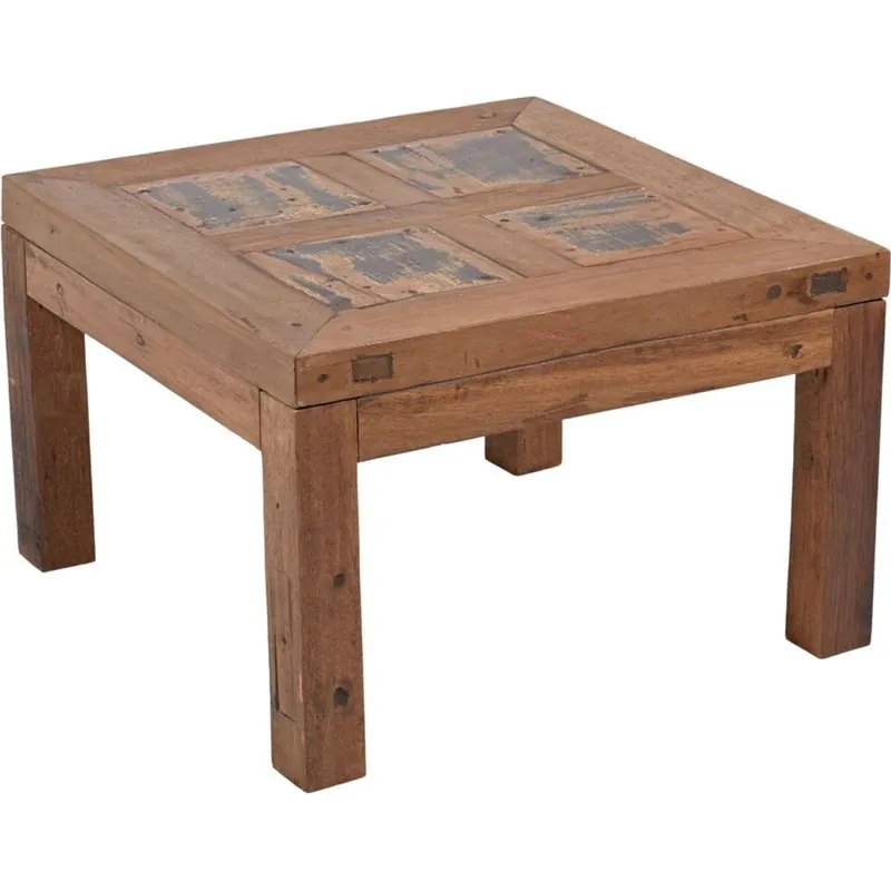 Rabatt Quadratischer Couchtisch Teak Holz Braun B: 70 cm