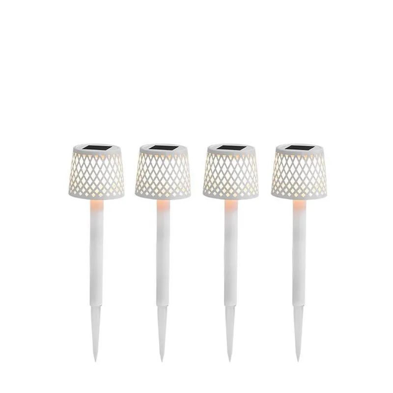 Super-Preis LED Außenlampe Erdspieß 4er Set Weiß Solar H: 39 cm