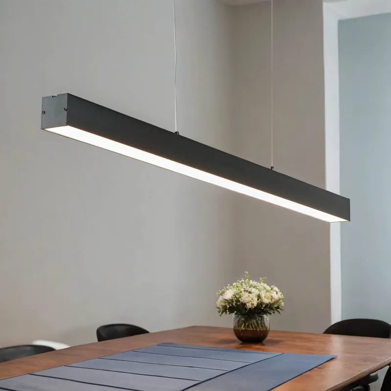 LED Hängelampe Schwarz Metall dimmbar L: 100 cm Modern Begrenztes Angebot