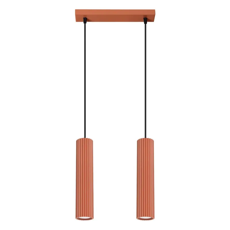 Hängelampe Rot 2-flammig B: 30 cm schmal H: max. 90 cm GU10 Highlight