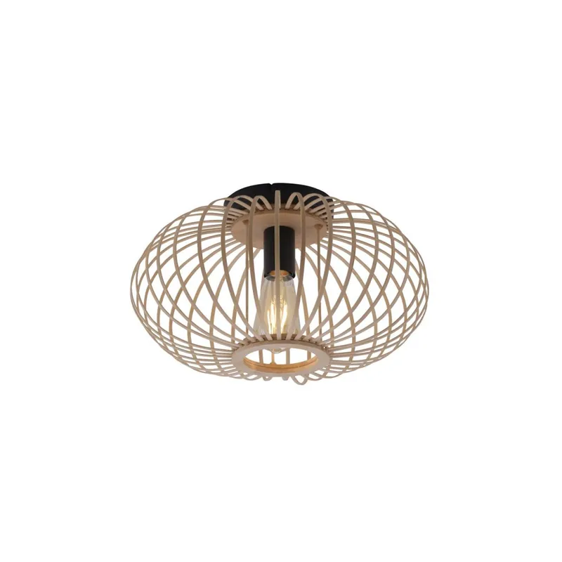 Beliebt Runde Deckenlampe Skandinavisch Metall Holz E27 Ø40 cm