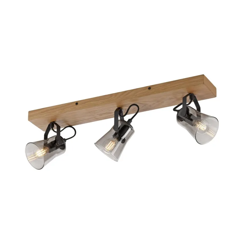 Verstellbarer Deckenspot Glas Eiche E14 65 cm blendarm Geprüft