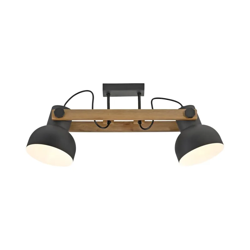 Verstellbarer Deckenstrahler Holz Metall E27 L:72 cm Ausverkauf
