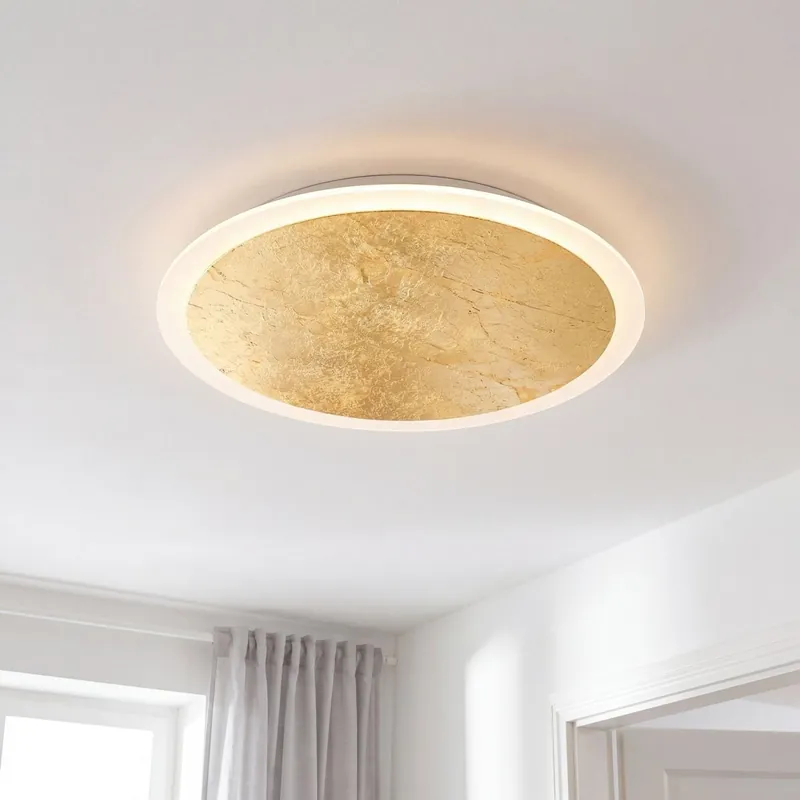 Preiswert LED Deckenlampe Gold Ø40 cm 3500 K 3 Stufen dimmbar