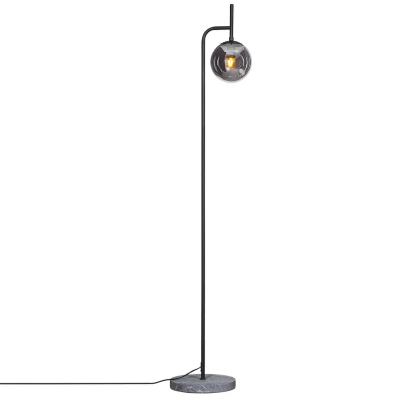 Ausverkauf Stehleuchte Metall Rauchglas 163,5 cm hoch E27