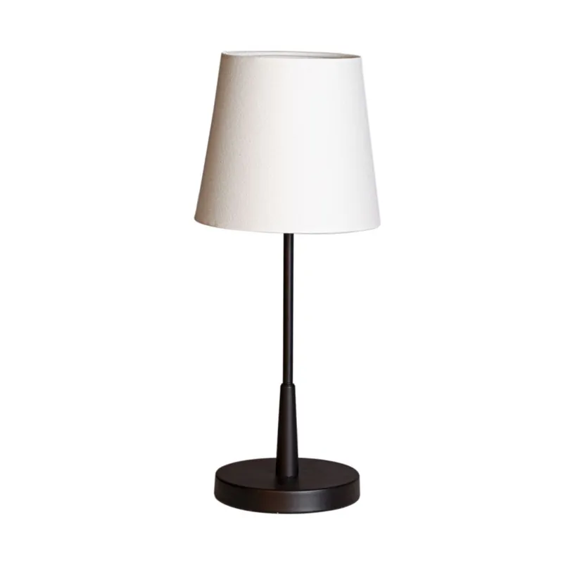 Preis Gesenkt Tischlampe Metall Stoff 48,5 cm hoch E27 Schwarz Weiß
