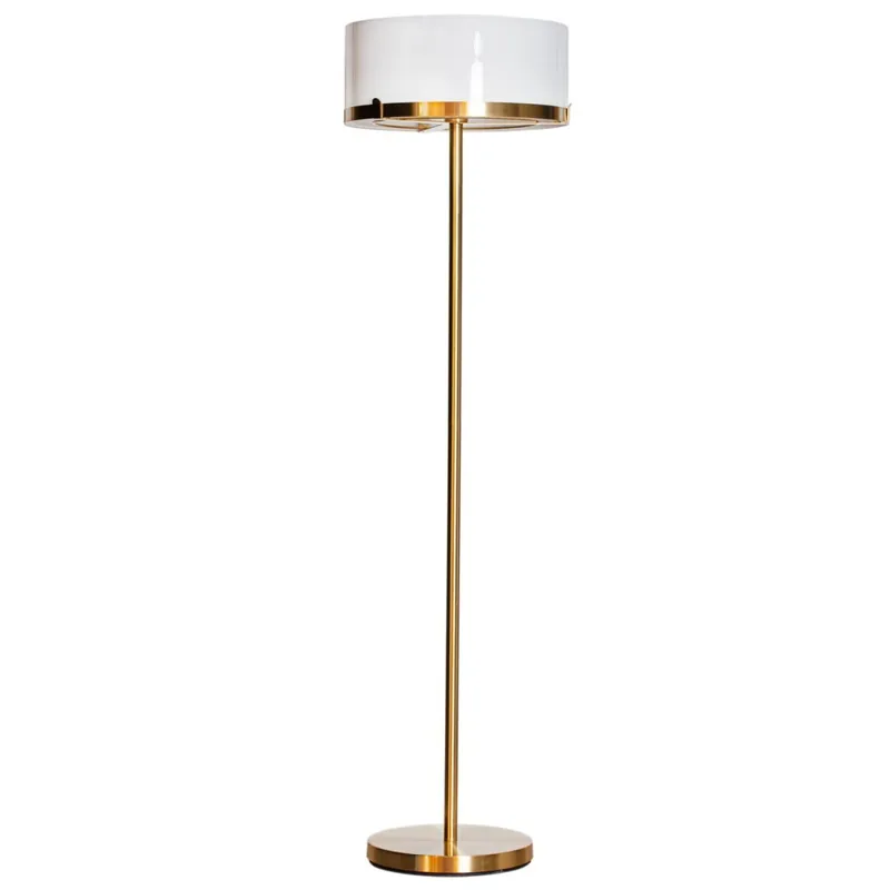 Jetzt Kaufen Stehlampe Metall Glas 150 cm hoch in Messing Weiß E27
