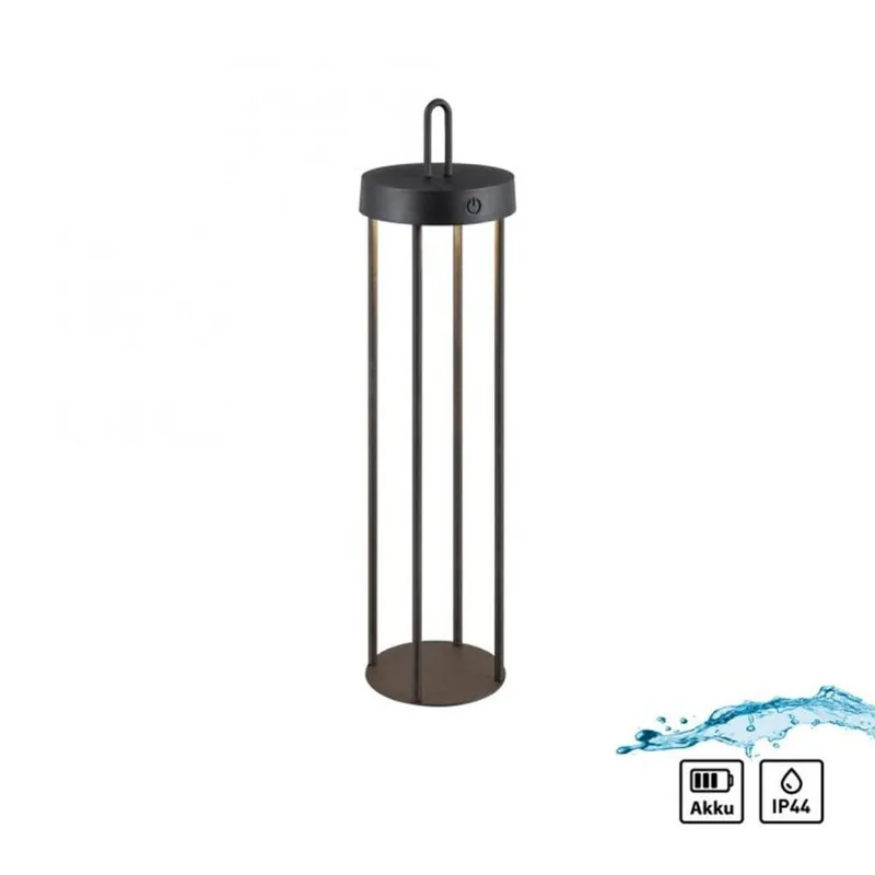 LED Akku Tischleuchte Metall dimmbar IP44 2 W Schwarz Markenware