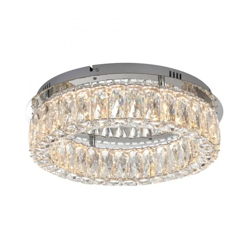 Abverkauf Dimmbare LED Deckenlampe in Chrom Acrylglas Ø40 cm 22 W