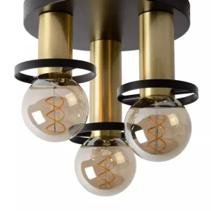 Deckenlampe Retro Metall Schwarz Gold E27 Ø30 cm rund Begrenztes Angebot