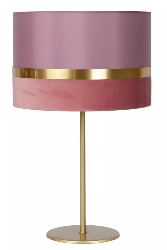 Begrenztes Angebot Tischlampe Stoffschirm Pink Gold 50 cm E14 blendarm