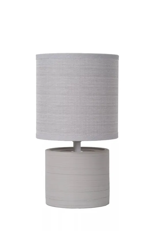 Aktuell Blendarme Tischlampe Keramik Stoff Grau E14 26 cm klein