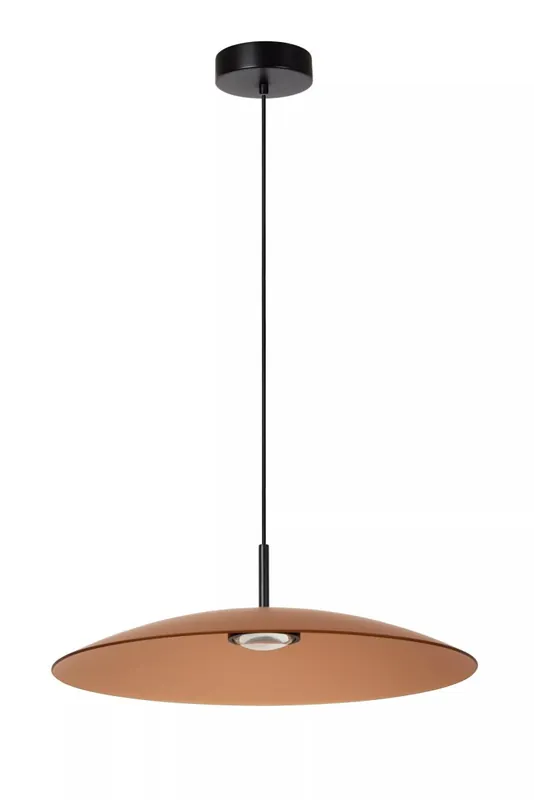 Runde LED Hängeleuchte Glas Bernstein Ø60 cm 2700 K Sale