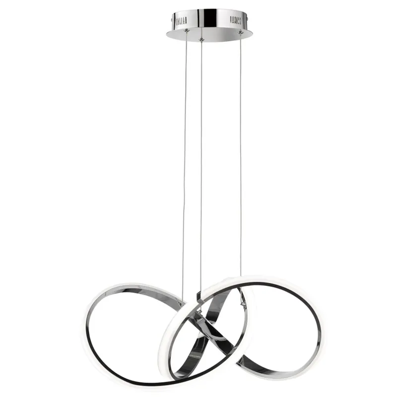 LED Hängelampe Metall B: 55 cm Chrom 3000 K Modern Heißes Angebot