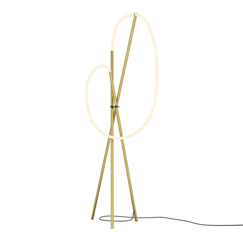 LED Stehlampe Tripod dimmbar Messing 162 cm 36 W 3000 K Top-Angebot